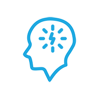 Light Blue Brain thinking icon